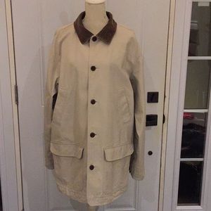 L.L. Bean Mens Spring Fall Barn Field Chore Coat Jacket Size Large Tall Beige